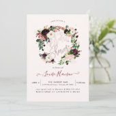 Invitation Fête des mariées rustique, Aquarelle Courbe bordea (Debout devant)