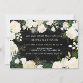 Invitation Fête des mariées rustique Aquarelle Pale Peonies (Devant)