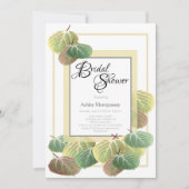 Invitation Fête des mariées rustique Aspen Bark et Feuille (Devant)