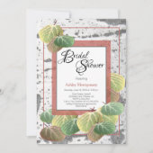 Invitation Fête des mariées rustique Aspen Bark et Feuille (Devant)