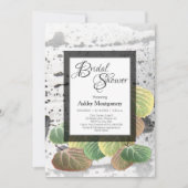 Invitation Fête des mariées rustique Aspen Bark et Feuille (Devant)