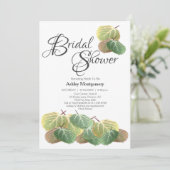 Invitation Fête des mariées rustique Aspen Bark et Feuille (Debout devant)