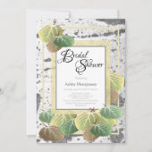 Invitation Fête des mariées rustique Aspen Bark et Feuille (Devant)