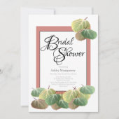 Invitation Fête des mariées rustique Aspen Bark Feuilles (Devant)