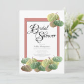 Invitation Fête des mariées rustique Aspen Bark Feuilles (Debout devant)