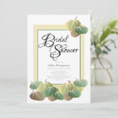 Invitation Fête des mariées rustique Aspen écorce Feuille Jau (Debout devant)