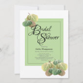 Invitation Fête des mariées rustique Aspen écorce Feuille ver (Devant)