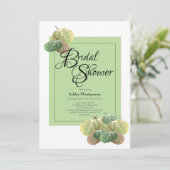 Invitation Fête des mariées rustique Aspen écorce Feuille ver (Debout devant)