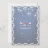 Invitation Fête des mariées Rustique blanche dentelle et lumi (Dos)