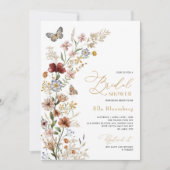 Invitation Fête des mariées Rustique Boho Floral Butterflies (Devant)