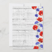 Invitation Fête des mariées Rustique Bois et Red Poppy Countr (Dos)