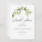 Invitation Fête des mariées rustique Botanique de verdure (Devant)