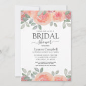 Invitation Fête des mariées Rustique Burt Orange Florals (Devant)