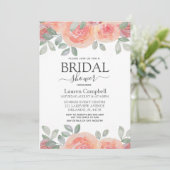 Invitation Fête des mariées Rustique Burt Orange Florals (Debout devant)