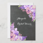 Invitation Fête des mariées Rustique Chalkboard Purple Flower (Devant)