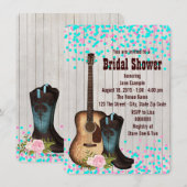 Invitation Fête des mariées rustique Country Cowgirl (Devant / Derrière)