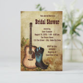 Invitation Fête des mariées rustique Cowgirl (Debout devant)