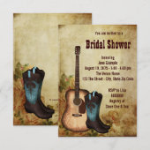 Invitation Fête des mariées rustique Cowgirl (Devant / Derrière)