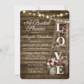 Invitation Fête des mariées rustique de Bourgogne (Devant)