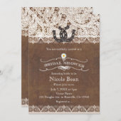 Invitation Fête des mariées rustique de fer à cheval et dente (Devant / Derrière)