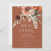 Invitation Fête des mariées Rustique de fleurs de rouille en (Devant)