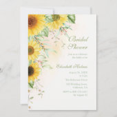 Invitation Fête des mariées Rustique de plaisir tournesol (Devant)