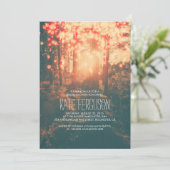 Invitation Fête des mariées rustique des chaînes de forêt (Debout devant)