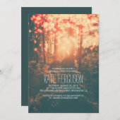 Invitation Fête des mariées rustique des chaînes de forêt (Devant / Derrière)