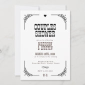 Invitation Fête des mariées rustique des couples de cowboys o (Devant)