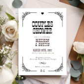 Invitation Fête des mariées rustique des couples de cowboys o