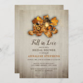 Invitation Fête des mariées rustique des lanternes automnales (Devant / Derrière)