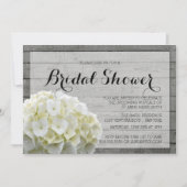 Invitation Fête des mariées RUSTIQUE D'HYDRANGES BLANCS (Devant)