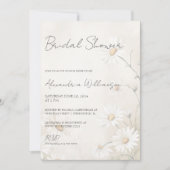 Invitation Fête des mariées rustique du champ de marguerites (Devant)