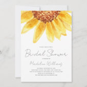 Invitation Fête des mariées rustique du pays de tournesol (Devant)