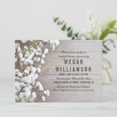 Invitation Fête des mariées rustique du souffle du bébé (Debout devant)