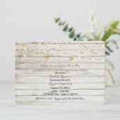 Invitation Fête des mariées Rustique en bois blanc Lumières & (Debout devant)