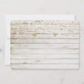 Invitation Fête des mariées Rustique en bois blanc Lumières & (Dos)