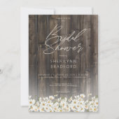 Invitation Fête des mariées rustique en bois de Barnwood et m (Devant)