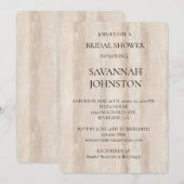 Invitation Fête des mariées Rustique Faux Crème Blanc Bois (Devant / Derrière)