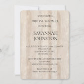 Invitation Fête des mariées Rustique Faux Crème Blanc Bois (Devant)