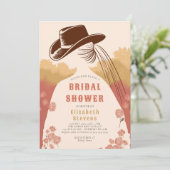 Invitation Fête des mariées rustique Fleur sauvage de Western (Debout devant)