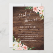 Invitation Fête des mariées Rustique Floral Gold Blush (Devant)