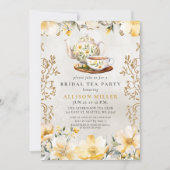 Invitation Fête des mariées Rustique Jaune Floral Tea Party (Devant)