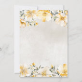 Invitation Fête des mariées Rustique Jaune Floral Tea Party (Dos)