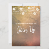 Invitation *~* Fête des mariées rustique Lumières à cordes de (Dos)