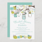 Invitation Fête des mariées rustique Mason Jar (Devant / Derrière)