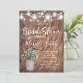 Invitation Fête des mariées rustique, Mason Jar, Bébé Jar (Debout devant)