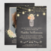 Invitation Fête des mariées rustique Mason Jar illumine la ph (Devant / Derrière)