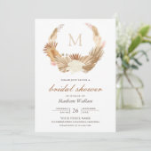 Invitation Fête des mariées Rustique Pampas Wreath séché Palm (Debout devant)