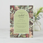 Invitation Fête des mariées rustique Sage Green Couples (Debout devant)